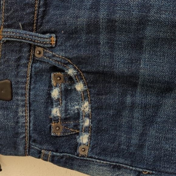 Gap Denim Shorts Girlfriend Short Medium Indigo Size 24 Distressed - Picture 5 of 12